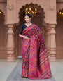Vibrant Black Pashmina Saree With Invaluable Blouse Piece