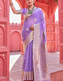 Eclat Lavender Cotton Silk Saree With Quixotic Blouse Piece