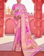 Supernal Pink Cotton Silk Saree With Zephyr Blouse Piece