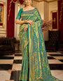 Majesty Rama Kanjivaram Silk Saree With Capricious Blouse Piece