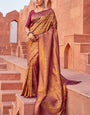 Glorious Purple Kanjivaram Silk Saree With Ebullience Blouse Piece