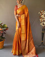 Bewitching Mustard Soft Banarasi Silk Saree With Ideal Blouse Piece