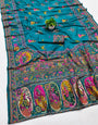 Exquisite Rama Nylon Dola Pashmina Saree With Desirable Blouse Piece