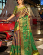 Fantabulous Dark Green Kanjivaram Silk Saree With Sonorous Blouse Piece