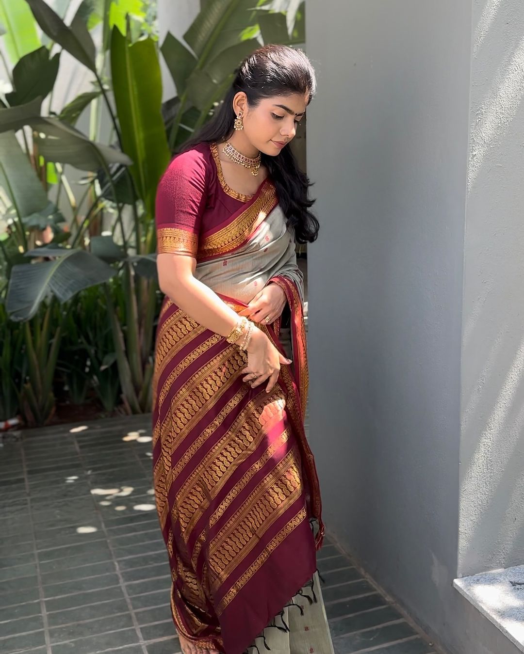 Extraordinary Grey Soft Silk Saree With Petrichor Blouse Piece