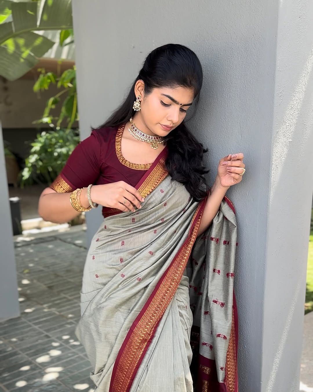 Extraordinary Grey Soft Silk Saree With Petrichor Blouse Piece