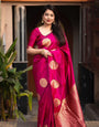 Radiant Dark Pink Soft Silk Saree With Angelic Blouse Piece