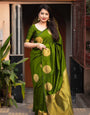 Epiphany Green Soft Silk Saree With Devastating Blouse Piece