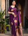 Aplomb Purple Soft Silk Saree With Grandiose Blouse Piece