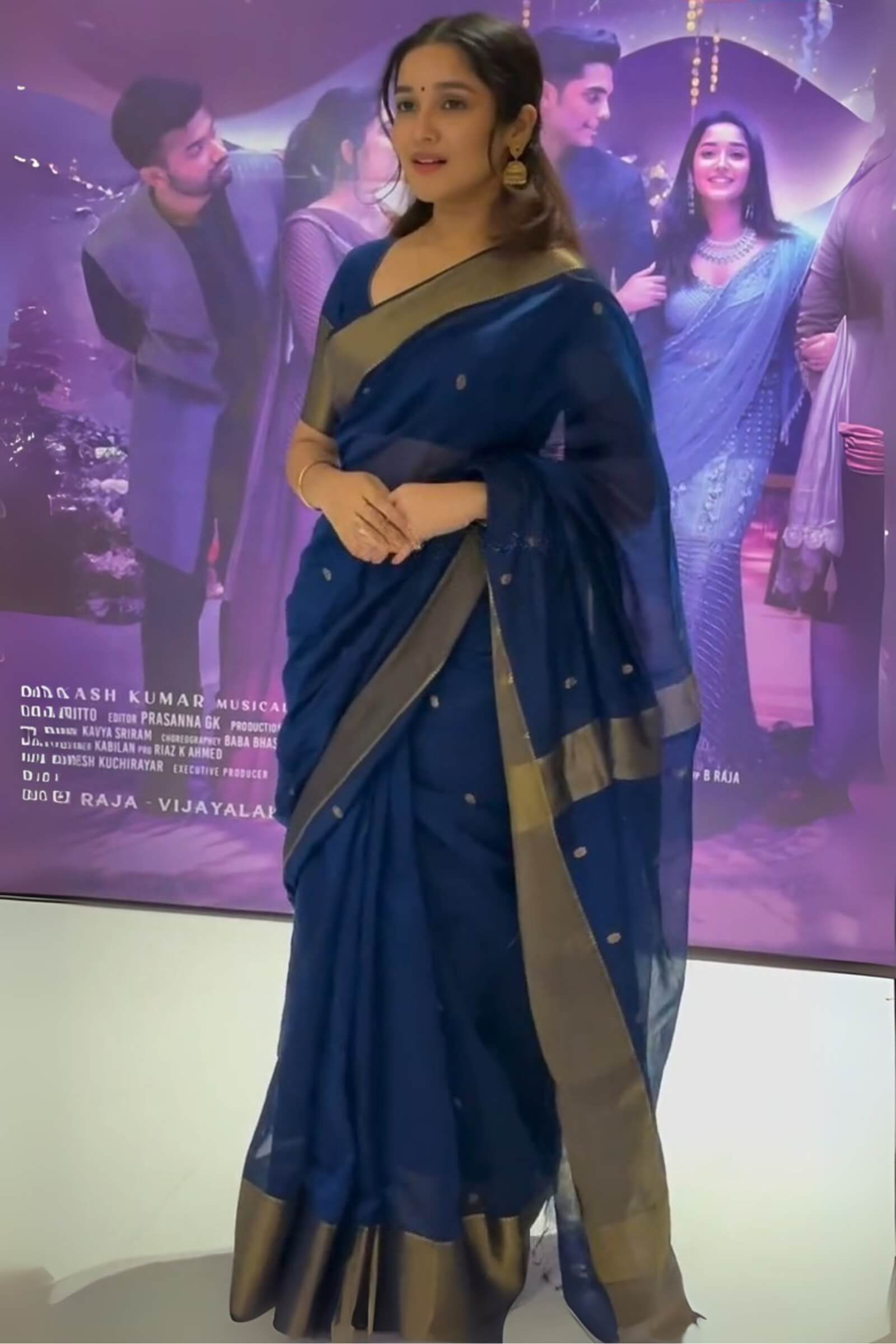 Designer Navy Blue Cotton Silk Saree With Gorgeous Blouse Piece