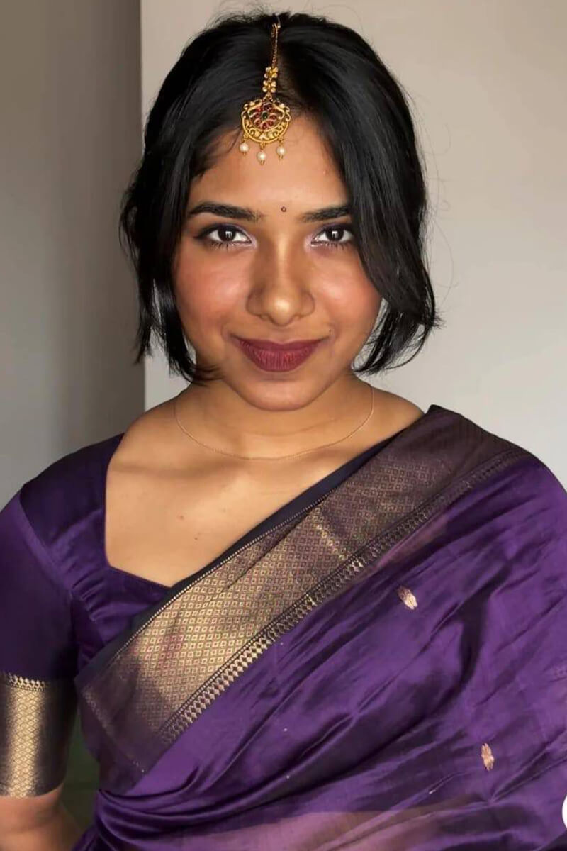 Susurrous Purple Cotton Silk Saree With Ethereal Blouse Piece