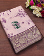 Whimsical Lavender Soft Silk Saree With Fragrant Blouse Piece