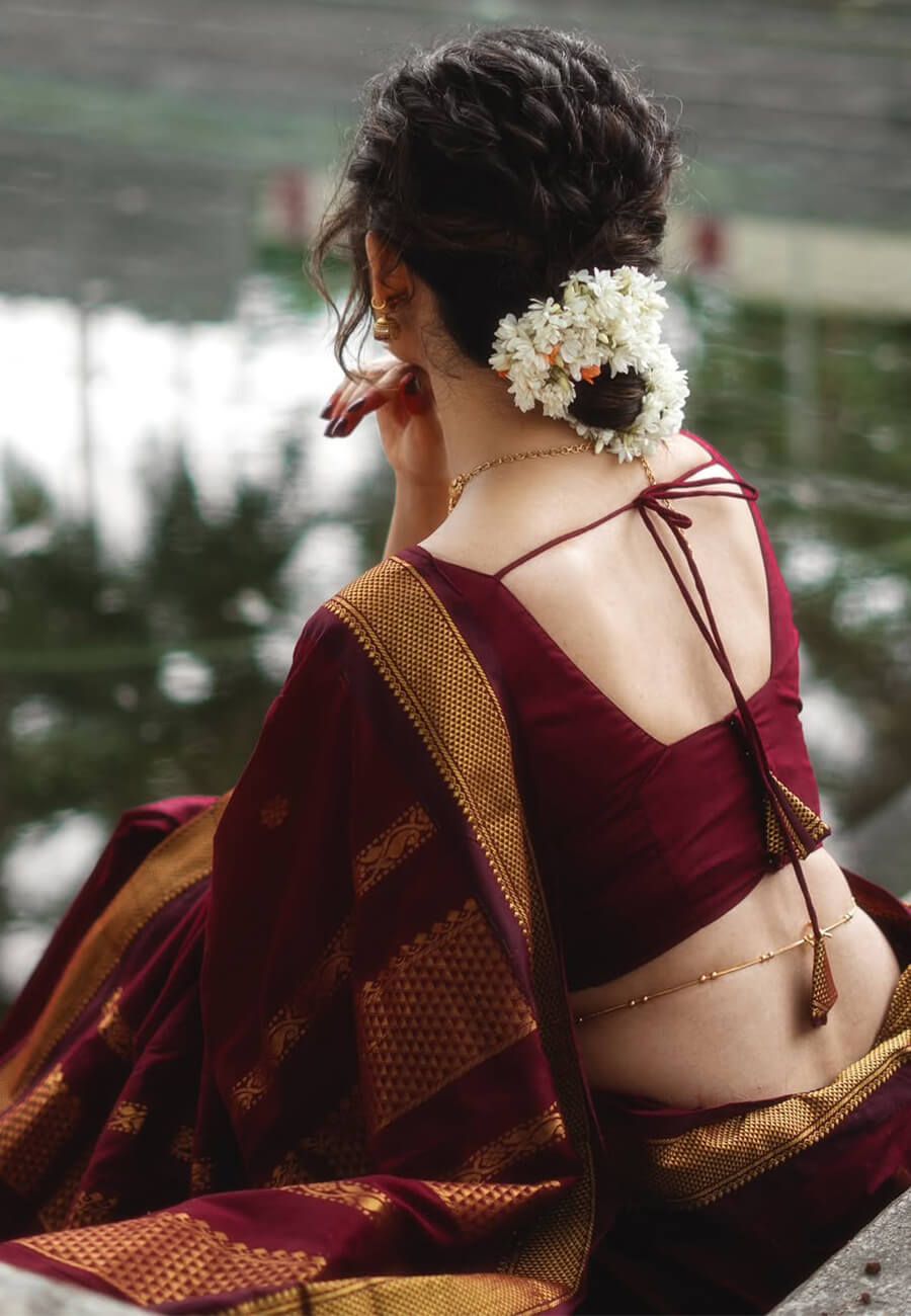 Glowing Maroon Soft Silk Saree With Amazing Blouse Piece