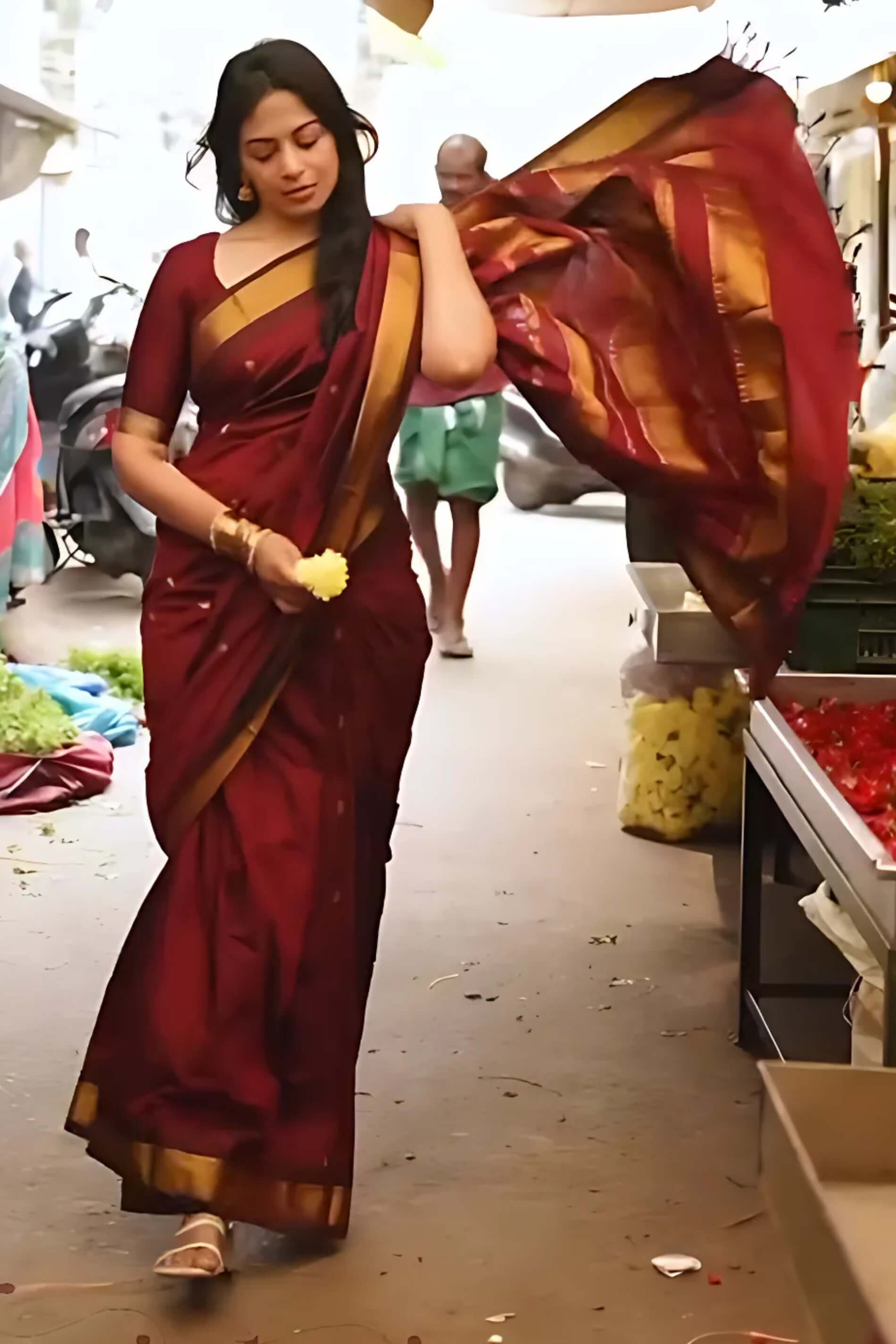 Traditional Maroon Soft Silk Saree With Exemplary Blouse Piece