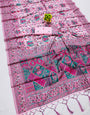 Sempiternal Pink Pashmina saree With Gratifying Blouse Piece