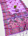 Panache Lavender Pashmina saree With Mesmerising Blouse Piece