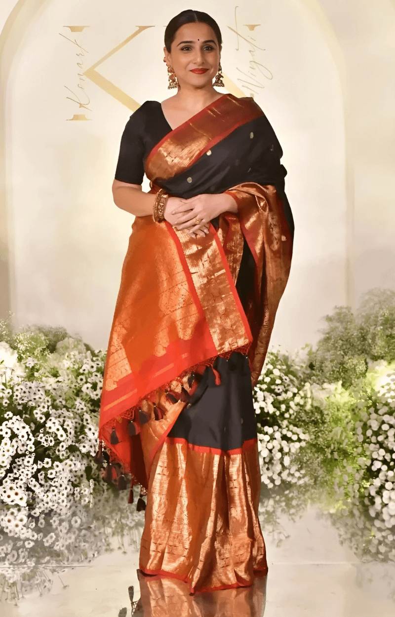 Mellifluous Black Soft Banarasi Silk Saree With Blissful Blouse Piece
