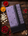 Blooming Lavender Cotton Silk Saree With Dulcet Blouse Piece