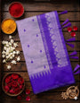 Excellent Lavender Cotton Silk Saree With Flattering Blouse Piece