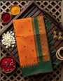 Pleasant Orange Cotton Silk Saree With Forbearance Blouse Piece