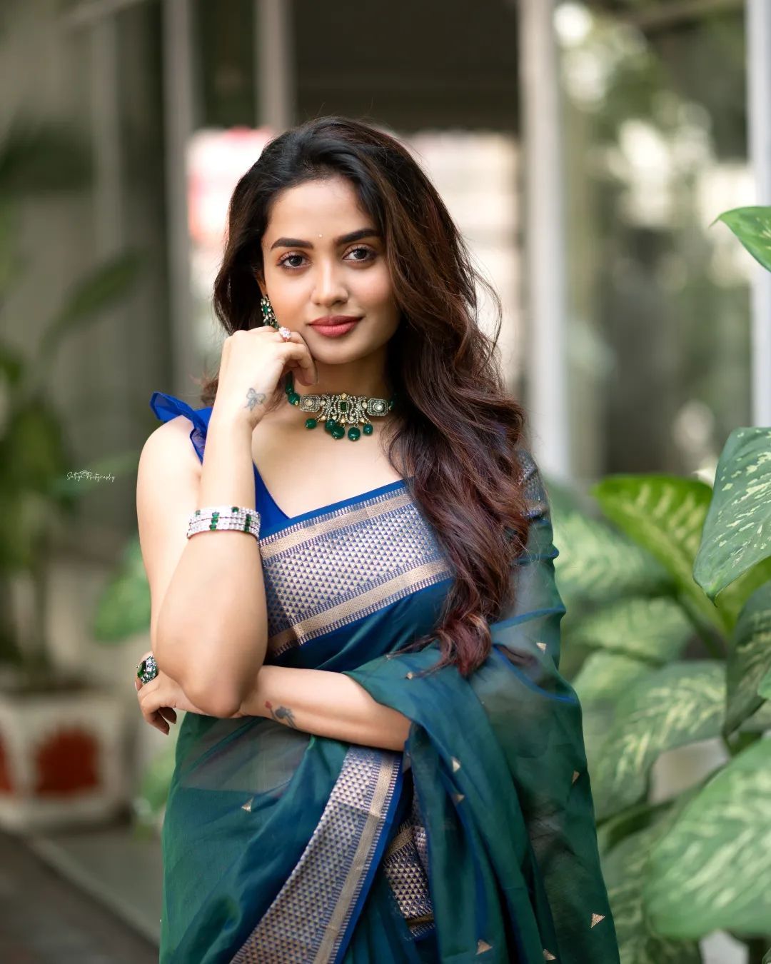 Traditional Rama Soft Silk Saree With Preferable Blouse Piece
