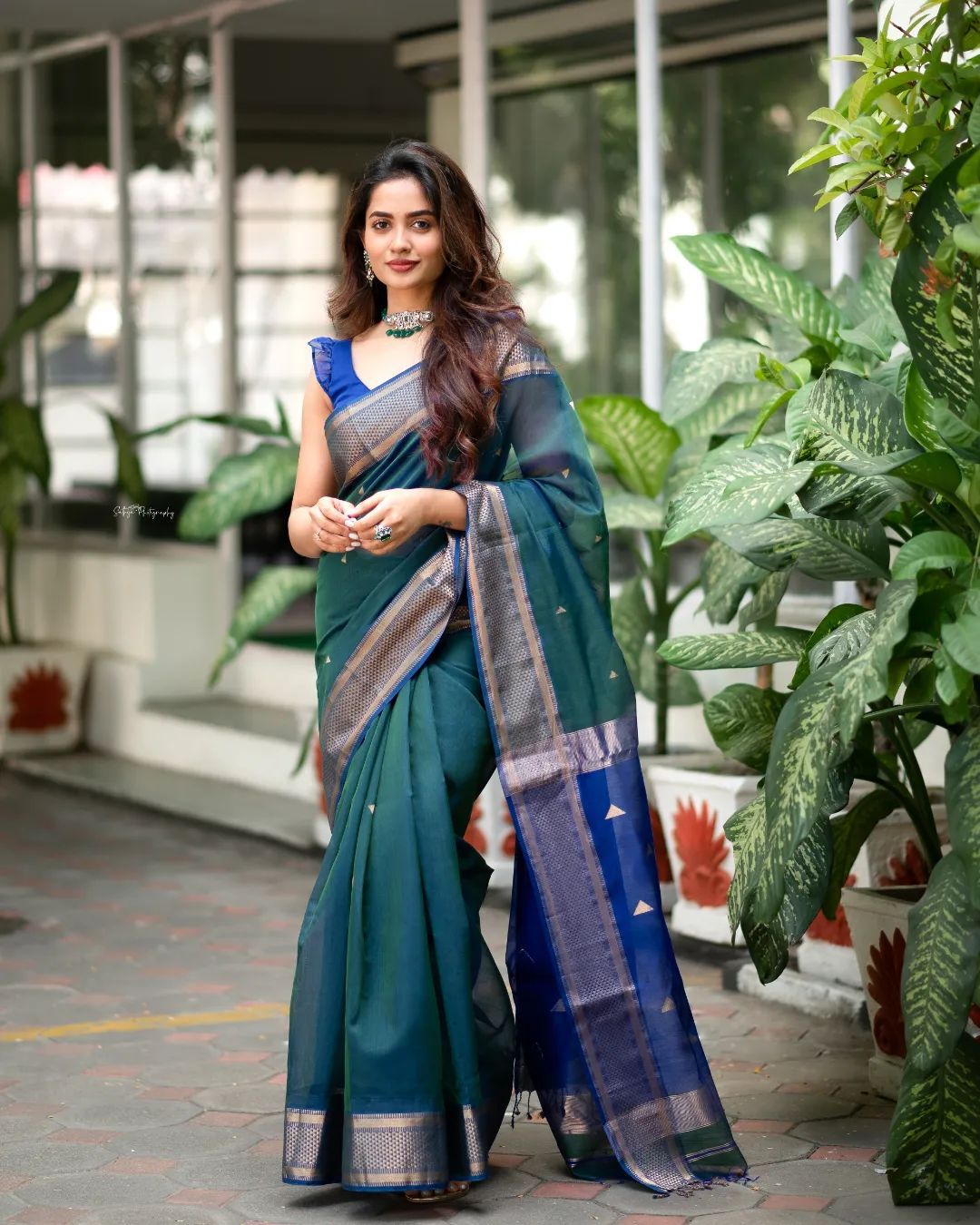 Traditional Rama Soft Silk Saree With Preferable Blouse Piece