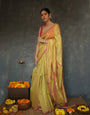 Dazzling Mustard Cotton Silk Saree With Seraphic Blouse Piece