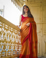 Ethereal Yellow Cotton Silk Saree With Lagniappe Blouse Piece