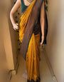 Capricious Yellow Soft Silk Saree With Precious Blouse Piece