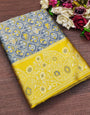 Tremendous Grey Soft Silk Saree With Zephyr Blouse Piece