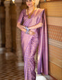 Palimpsest Lavender Soft Silk Saree With Confounding Blouse Piece