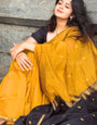Hypnotic Mustard Cotton Silk Saree With Classic Blouse Piece