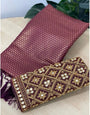 Desuetude Wine Kanjivaram Silk Saree With Two Stunning Blouse Piece