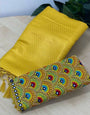 Demure Yellow Kanjivaram Silk Saree With Two Trendy Blouse Piece