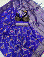 Staggering Royal Blue Soft Banarasi Silk Saree With Lagniappe Blouse Piece