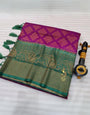 Staring Dark Pink Soft Banarasi Silk Saree With Enchanting Blouse Piece