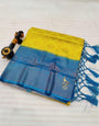 Exemplary Lemon Soft Banarasi Silk Saree With Enticing Blouse Piece