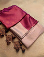 Engrossing Grey Kanjivaram Silk Saree With Prodigal Blouse Piece