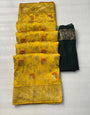 Majestic Yellow Soft Banarasi Silk Saree With A dreamy Blouse Piece