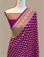 Vivacious Purple Soft Banarasi Silk Saree With Stunner Blouse Piece