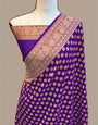 Dazzling Royal Blue Soft Banarasi Silk Saree With Snazzy Blouse Piece