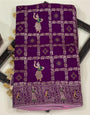 Deserving Purple Dola Silk Saree With Scrumptious Blouse Piece