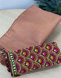 Attractive Baby Pink Kanjivaram Silk Saree With Two Delectable Blouse Piece