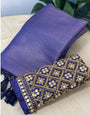 Redolent Blue Kanjivaram Silk Saree With Two Outstanding Blouse Piece