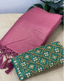 Panoply Pink Kanjivaram Silk Saree With Two Adorning Blouse Piece