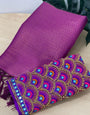 Palimpsest Purple Kanjivaram Silk Saree With Two Capricious Blouse Piece