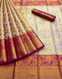 Susurrous Dark Pink Kanjivaram Silk Saree With Beautiful Blouse Piece