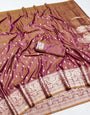Engaging Pink Soft Banarasi Silk Saree With Incredible Blouse Piece