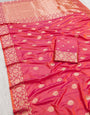 Transcendent Pink Soft Banarasi Silk Saree With Exquisite Blouse Piece