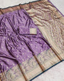 Sempiternal Lavender Soft Banarasi Silk Saree With Felicitous Blouse Piece